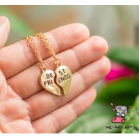 Кулон для двоих друзей "Best Friends". Глянец. Цвет золото